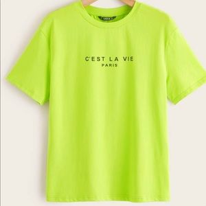 SHEIN Paris Graphic Short Sleeve Tee